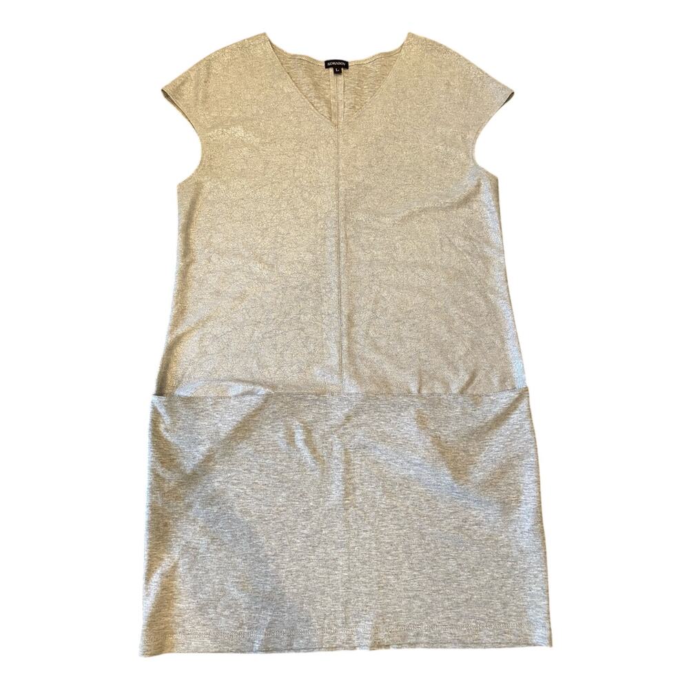 Komarov Silver Soft‑Knit Dress with Front Pockets – Size L
